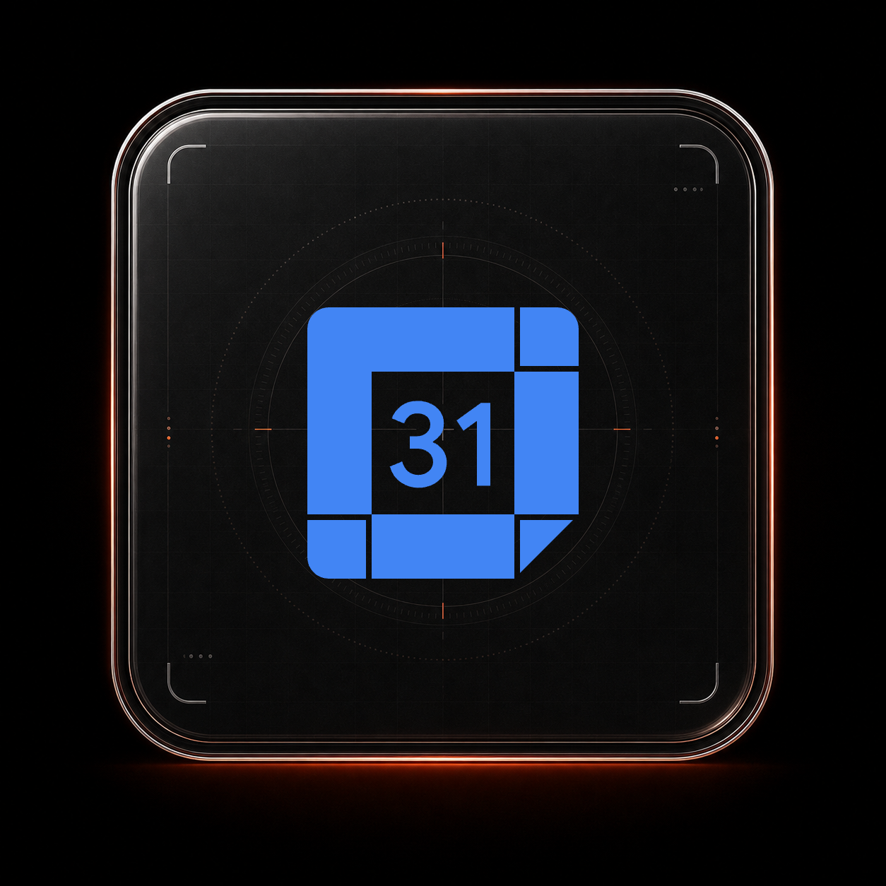 Google Calendar glass tile